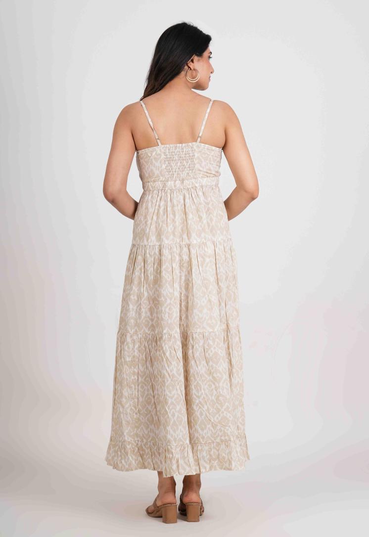 IKAT FRONT BUTTON LONG DRESS