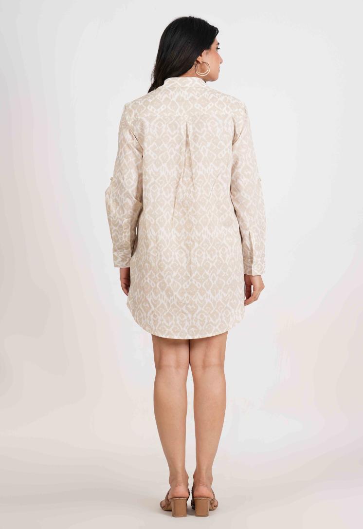 IKAT FULL OPEN LONG SHIRT DRESS