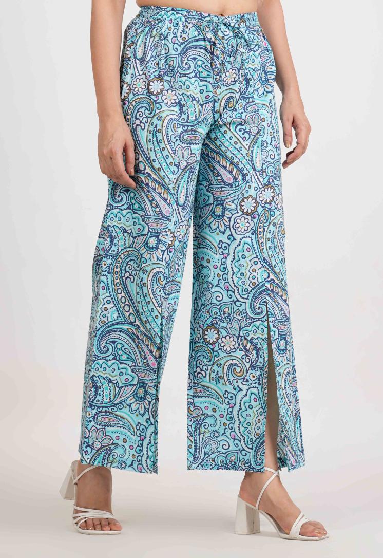PAISLEY BREEZE RELAXED FIT COTTON PANTS