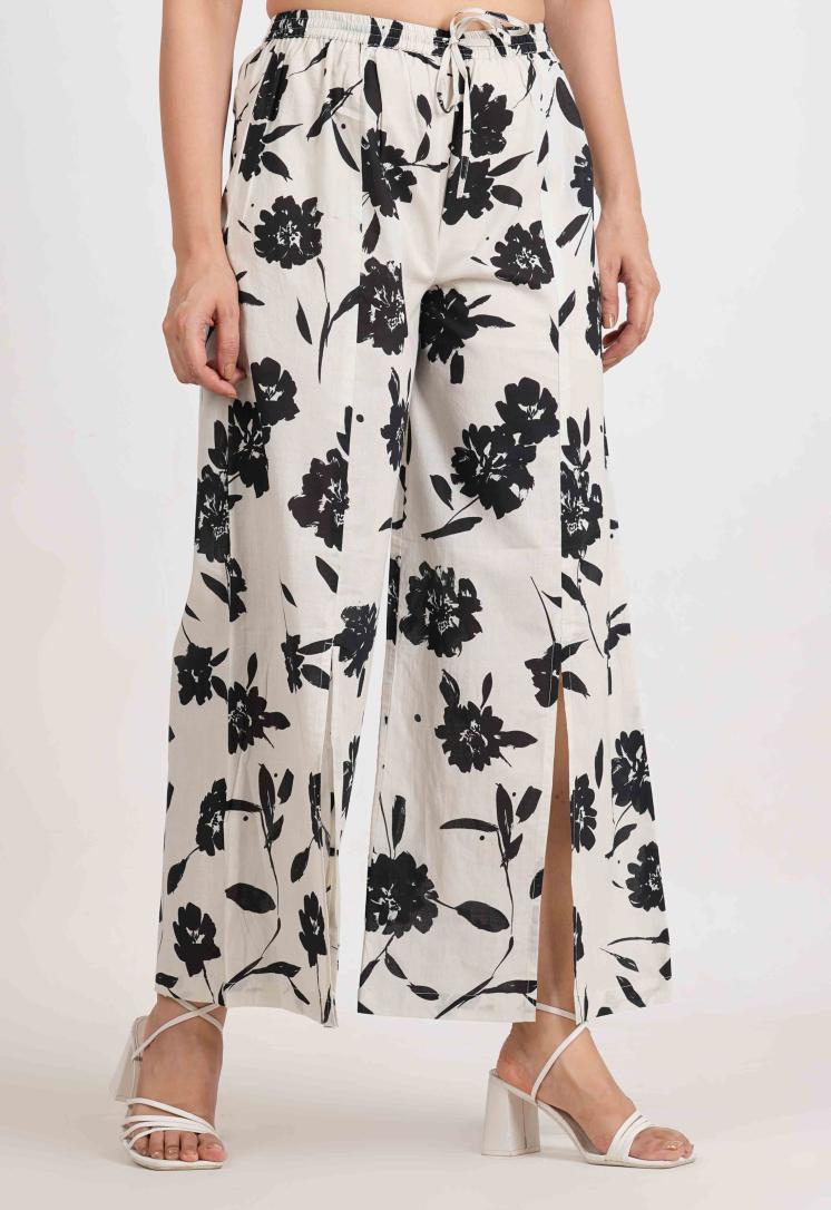 SHADOW BLOOM RELAXED FIT COTTON PANTS