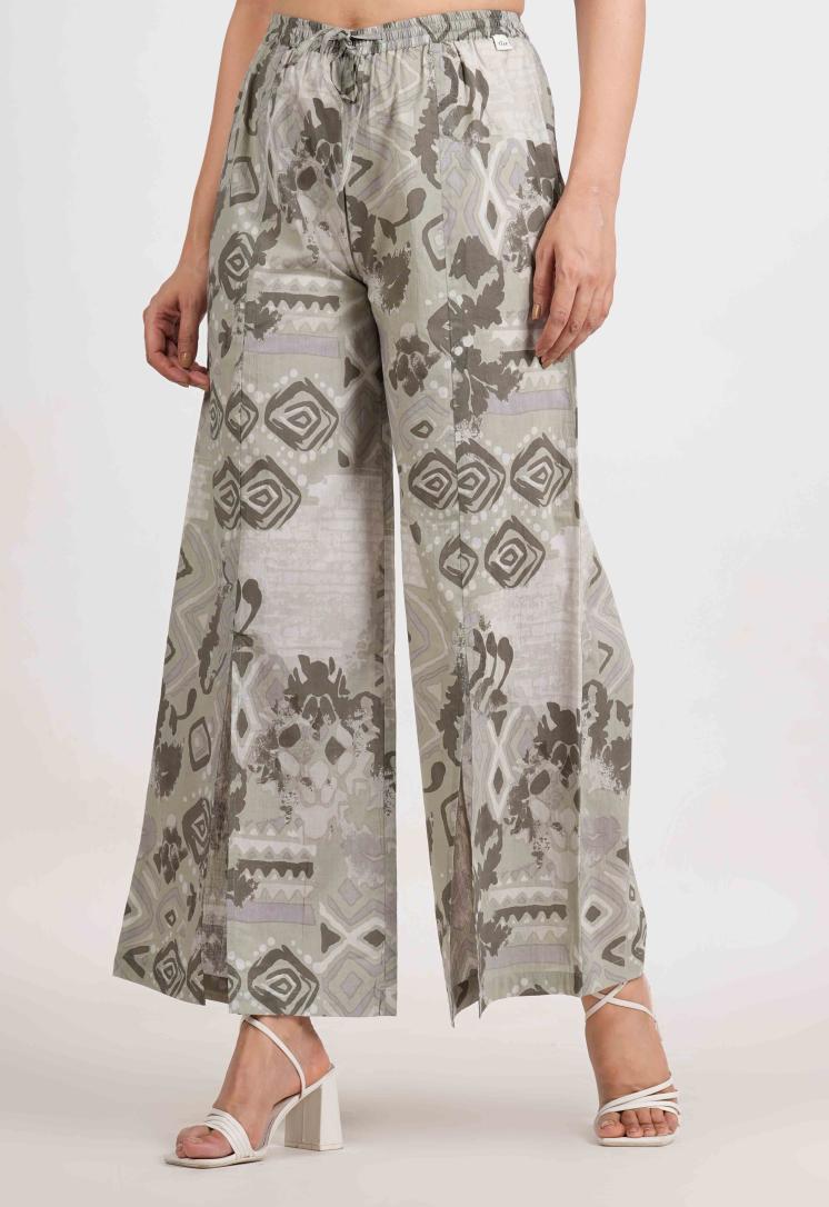 SAGE WHISPER RELAXED FIT COTTON PANTS