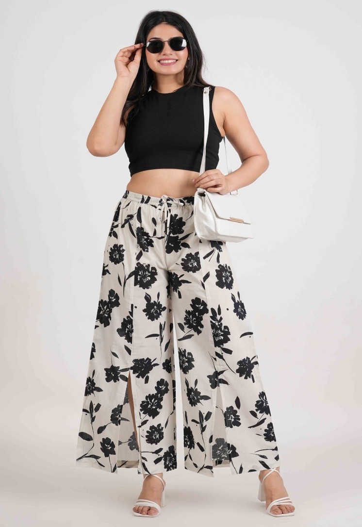 SHADOW BLOOM RELAXED FIT COTTON PANTS