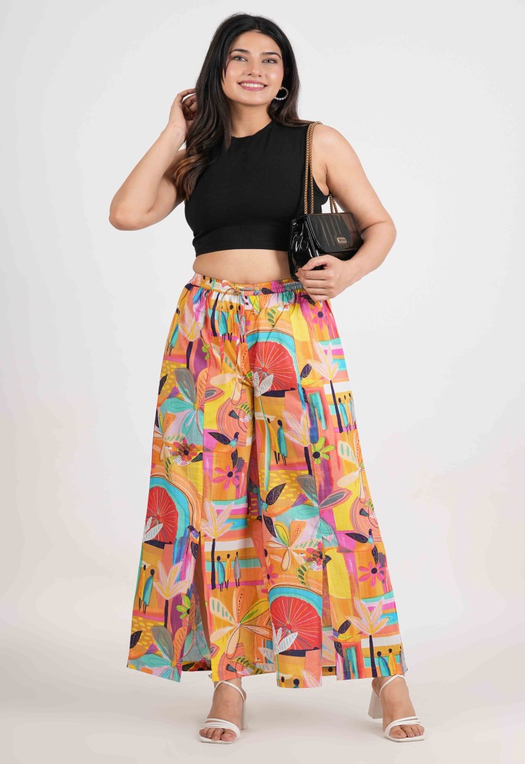 MOSAIC RELAXED FIT COTTON PANTS