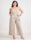 LINEN BLEND ZIPPER JUMPSUIT