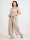 LINEN BLEND ZIPPER JUMPSUIT