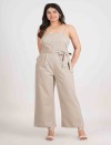 LINEN BLEND ZIPPER JUMPSUIT