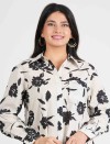 SHADOW BLOOM FULL OPEN LONG SHIRT DRESS