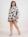 SHADOW BLOOM FULL OPEN LONG SHIRT DRESS