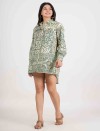 VERDE ESSENCE FULL OPEN LONG SHIRT DRESS
