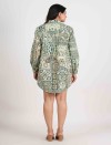 VERDE ESSENCE FULL OPEN LONG SHIRT DRESS