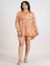 TANGERINE ESSENCE FULL OPEN LONG SHIRT DRESS