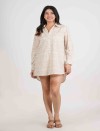 IKAT FULL OPEN LONG SHIRT DRESS
