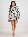SHADOW BLOOM HALF OPEN LONG SHIRT DRESS