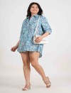 PAISLEY BREEZE HALF OPEN LONG SHIRT DRESS