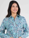 PAISLEY BREEZE HALF OPEN LONG SHIRT DRESS