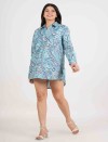 PAISLEY BREEZE HALF OPEN LONG SHIRT DRESS