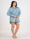 PAISLEY BREEZE HALF OPEN LONG SHIRT DRESS