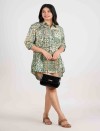 VERDE ESSENCE HALF OPEN LONG SHIRT DRESS