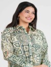VERDE ESSENCE HALF OPEN LONG SHIRT DRESS