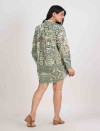 VERDE ESSENCE HALF OPEN LONG SHIRT DRESS