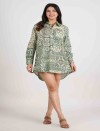 VERDE ESSENCE HALF OPEN LONG SHIRT DRESS