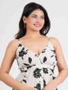 SHADOW BLOOM FRONT BUTTON LONG DRESS
