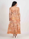 TANGERINE ESSENCE FRONT BUTTON LONG DRESS