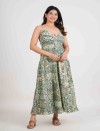 VERDE ESSENCE FRONT BUTTON LONG DRESS