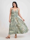 VERDE ESSENCE FRONT BUTTON LONG DRESS