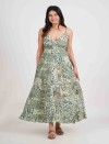 VERDE ESSENCE FRONT BUTTON LONG DRESS
