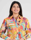 MOSAIC FULL OPEN LONG SHIRT DRESS