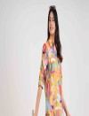 MOSAIC HALF OPEN LONG SHIRT DRESS